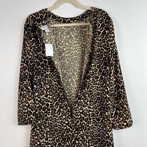 J. Crew Leopard Print Shift Dress Womens Size 8 Lagenlook Mobwife - Picture 8 of 16